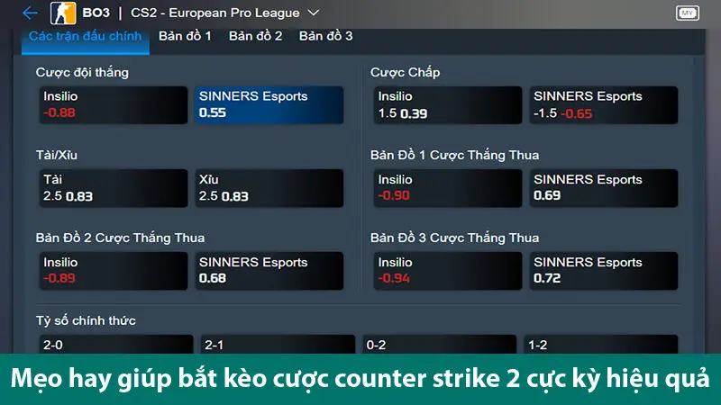 Một số mẹo hay giúp bắt kèo cược counter strike 2 cực kỳ hiệu quả